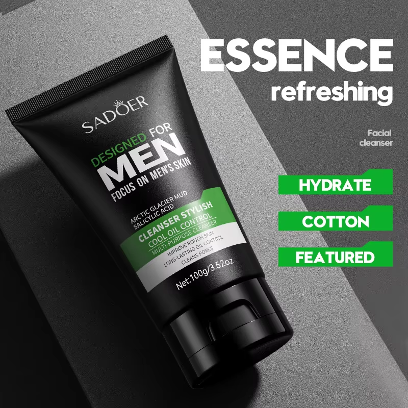 Men’s Deep Cleansing Face Wash – Oil Control & Blackhead Remover for Oily Skin, Pore Refining Facial Cleanser (100g)