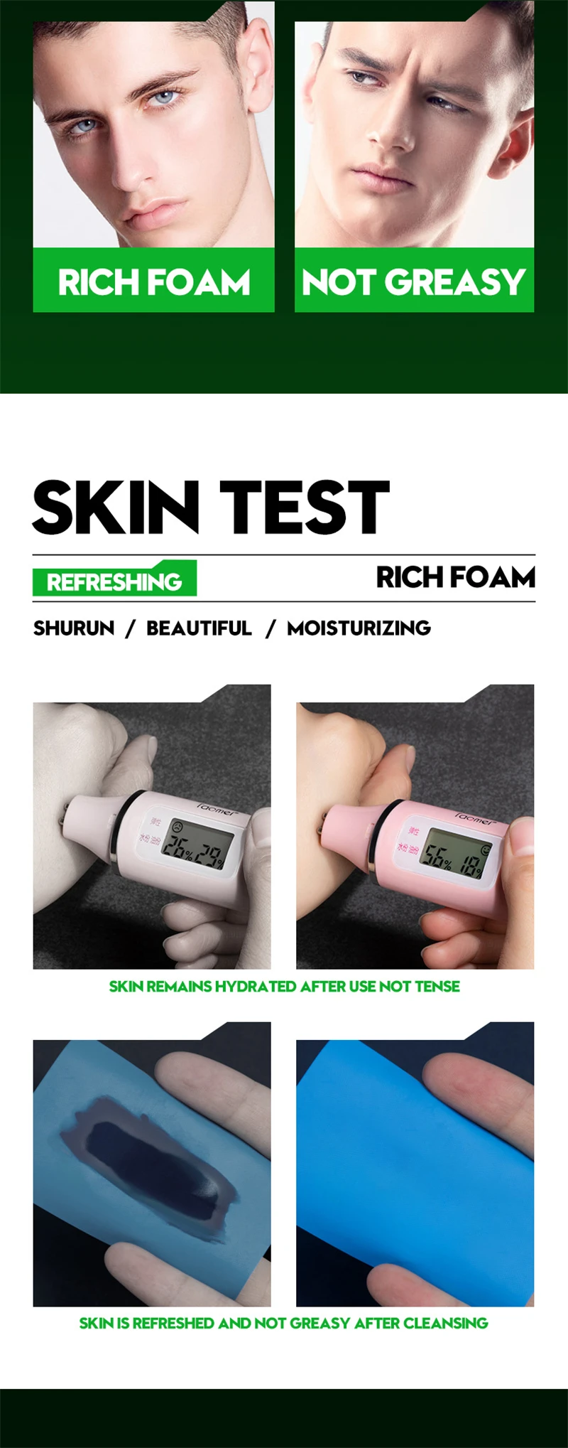 Men’s Deep Cleansing Face Wash – Oil Control & Blackhead Remover for Oily Skin, Pore Refining Facial Cleanser (100g)