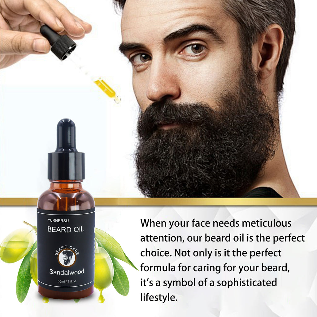 Beard Growth Oil for Men – 30ml Nourishing & Thickening Beard Treatment with Vitamins for Soft, Smooth Facial Hair