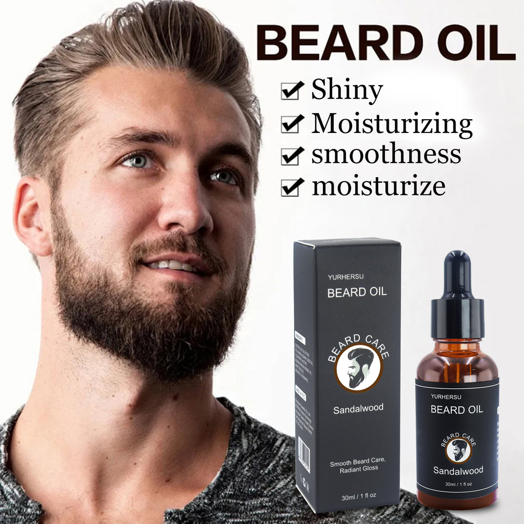 Beard Growth Oil for Men – 30ml Nourishing & Thickening Beard Treatment with Vitamins for Soft, Smooth Facial Hair