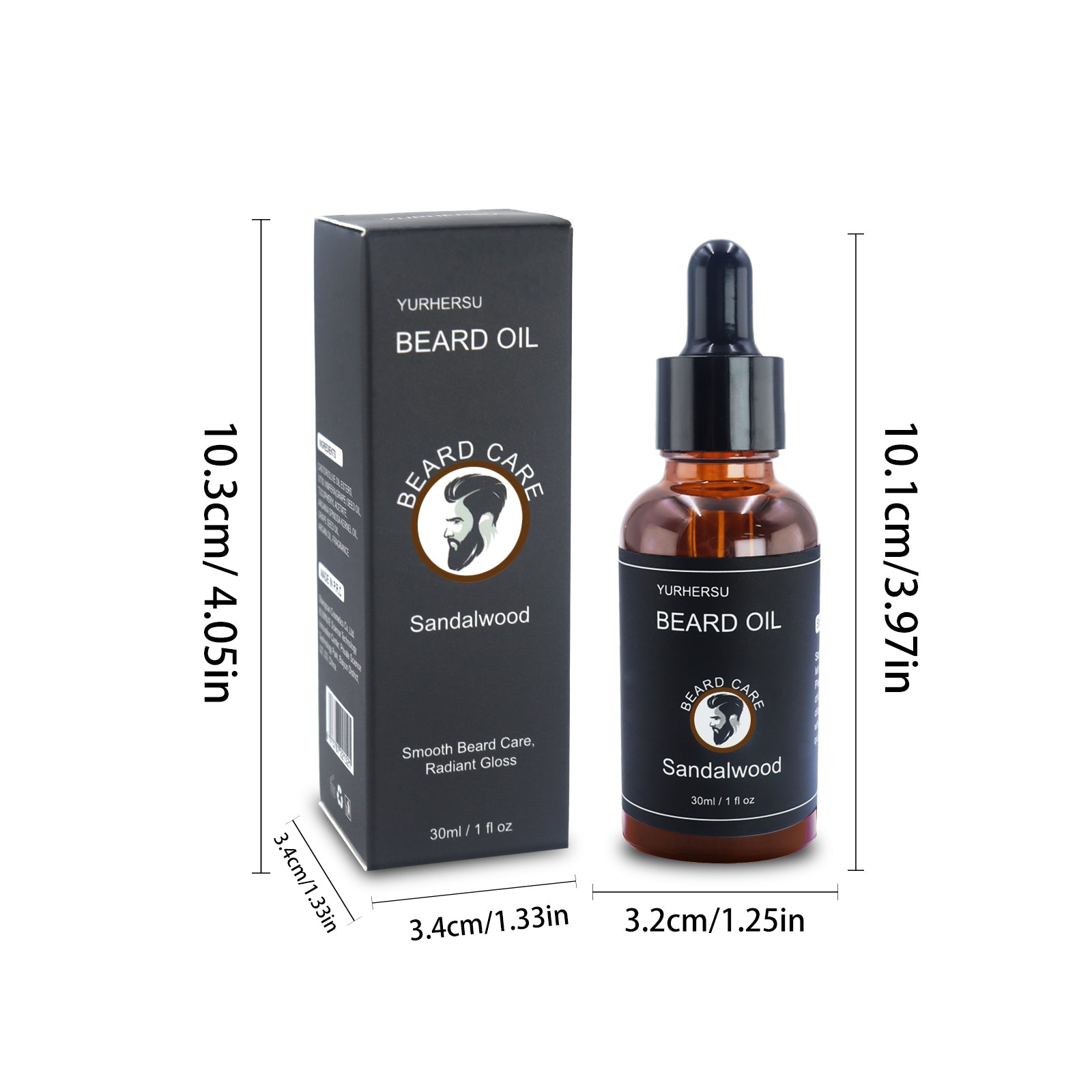 YURHERSU30ml new facial hair and beard growth oil is suitable for men's thick, soft, smooth, nutritious beard oil beard care