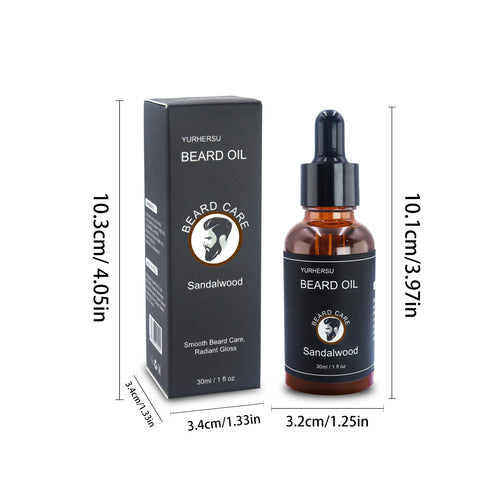 Beard Growth Oil for Men – 30ml Nourishing & Thickening Beard Treatment with Vitamins for Soft, Smooth Facial Hair